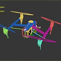 Modern Quadcopter Drone With Black Silver Body And Rotating Propellers